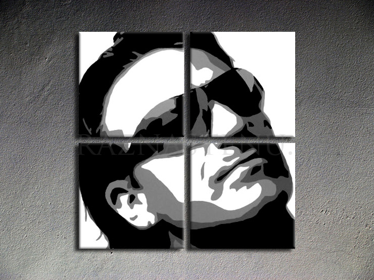 Malovaný POP ART obraz na stěnu Bono-U2 