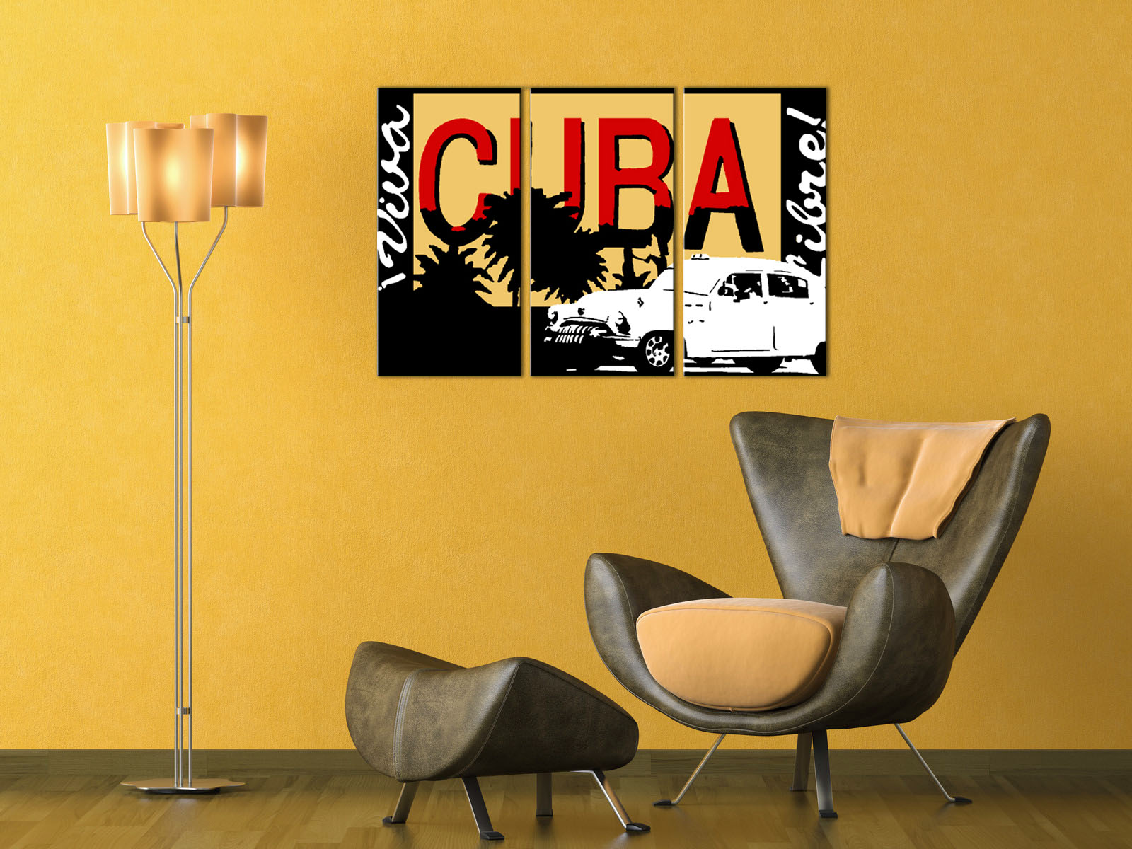 Malovaný POP ART obraz na stěnu CUBA