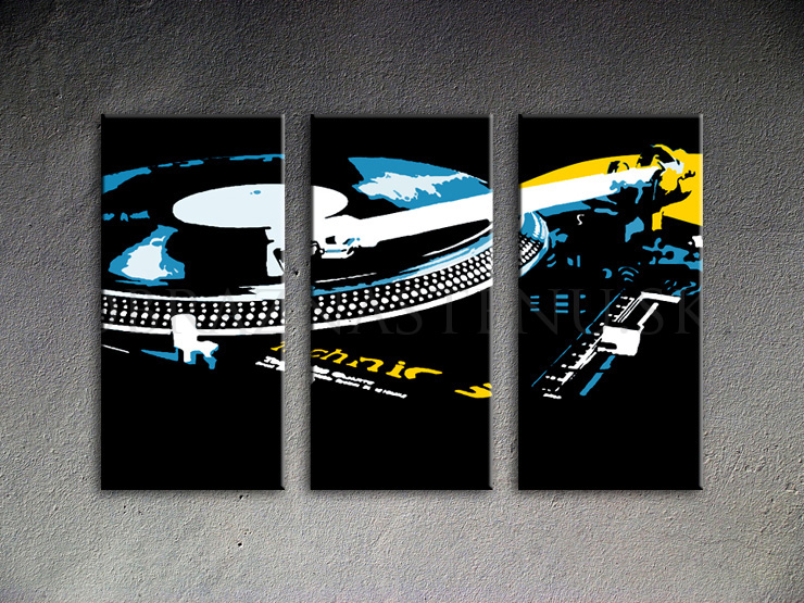 Malovaný POP ART obraz na stěnu DJ 