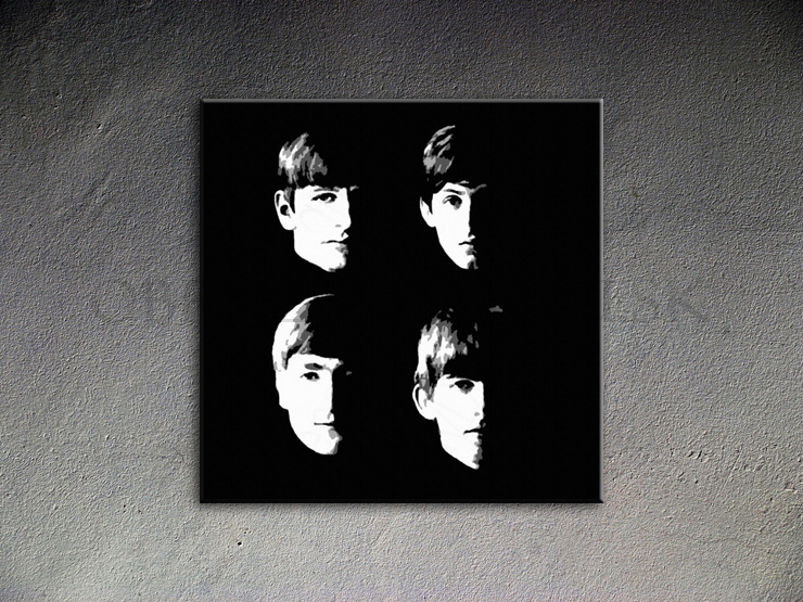 Malovaný POP ART obraz na stěnu BEATLES