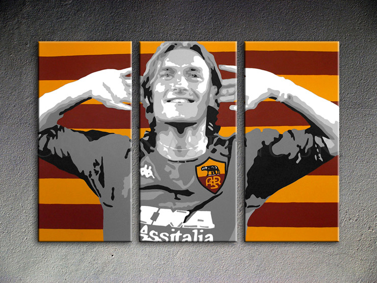 Malovaný POP ART obraz na stěnu Francesco Totti 