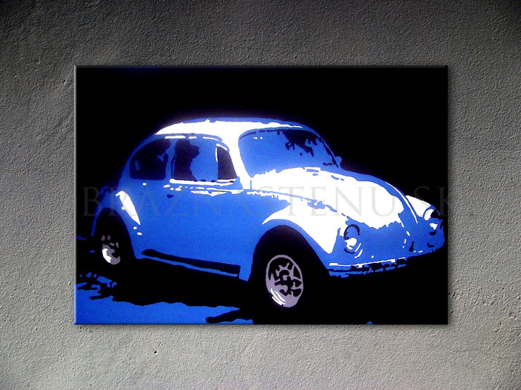 Malovaný POP ART obraz na stěnu Volkswagen Beetle