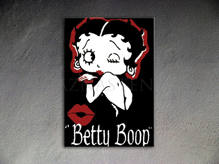 Malovaný POP ART obraz na stěnu Betty Boop