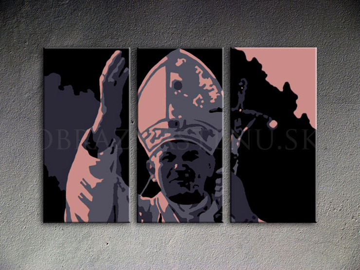 Malovaný POP ART obraz na stěnu Ján Pavol II. 