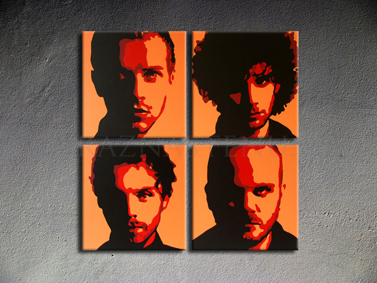 Malovaný POP ART obraz na stěnu Coldplay 