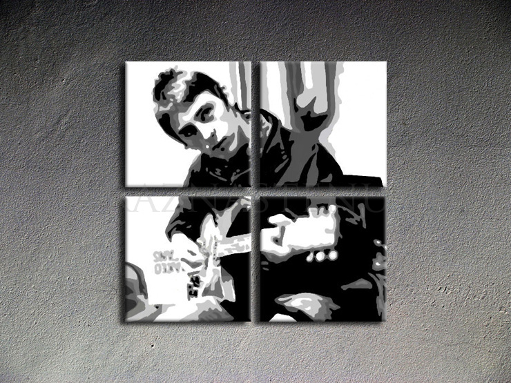 Malovaný POP ART obraz na stěnu Paul Weller 
