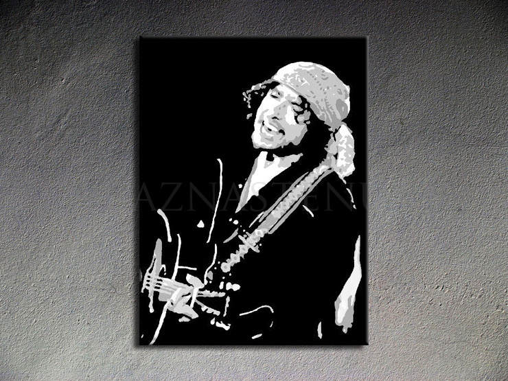 Malovaný POP ART obraz na stěnu Bob Dylan