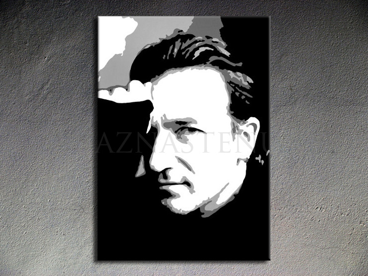 Malovaný POP ART obraz na stěnu Bono - U2