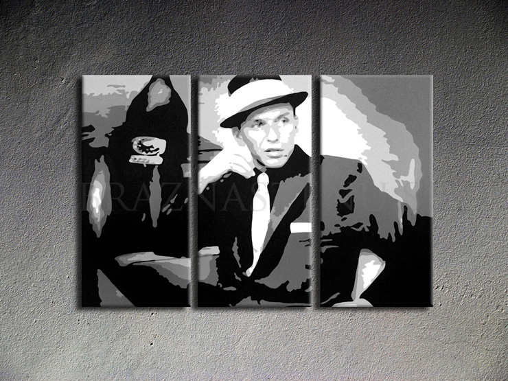 Malovaný POP ART obraz na stěnu Frank Sinatra 