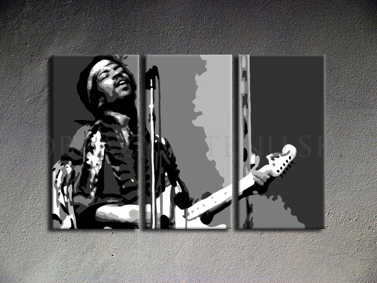 Malovaný POP ART obraz na stěnu Jimmy Hendrix 