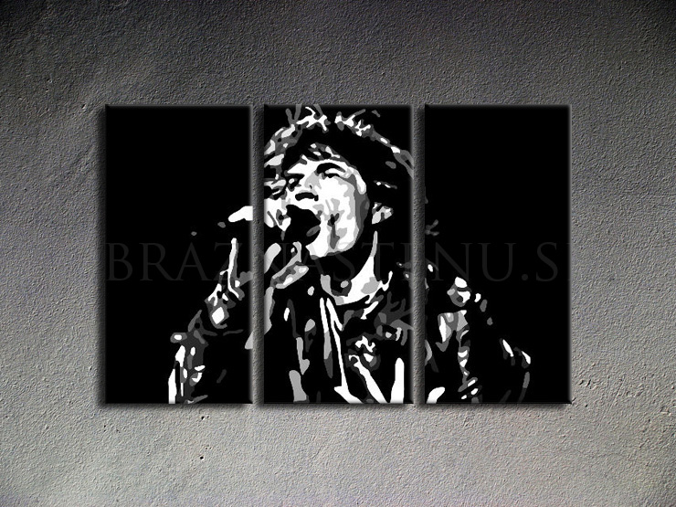 Malovaný POP ART obraz na stěnu Mick Jagger 