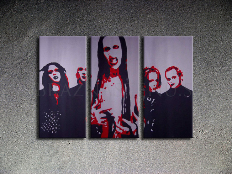 Malovaný POP ART obraz na stěnu Marilyn Manson 