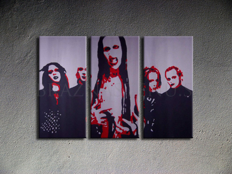 Malovaný POP ART obraz na stěnu Marilyn Manson 