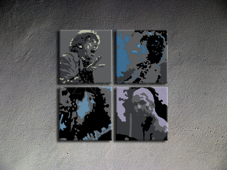 Malovaný POP ART obraz na stěnu Rolling Stones 