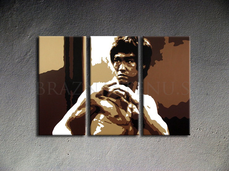 Malovaný POP ART obraz na stěnu AL Bruce Lee 