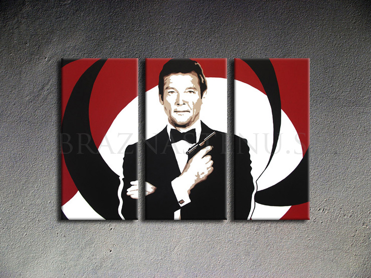 Malovaný POP ART obraz na stěnu James Bond