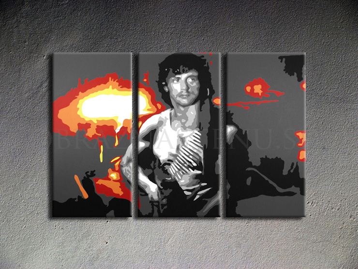 Malovaný POP ART obraz na stěnu Rambo 