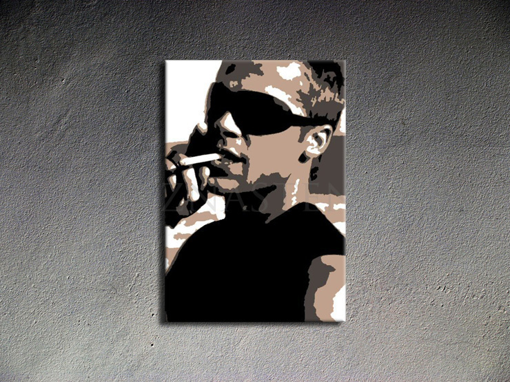 Malovaný POP ART obraz na stěnu Brad Pitt
