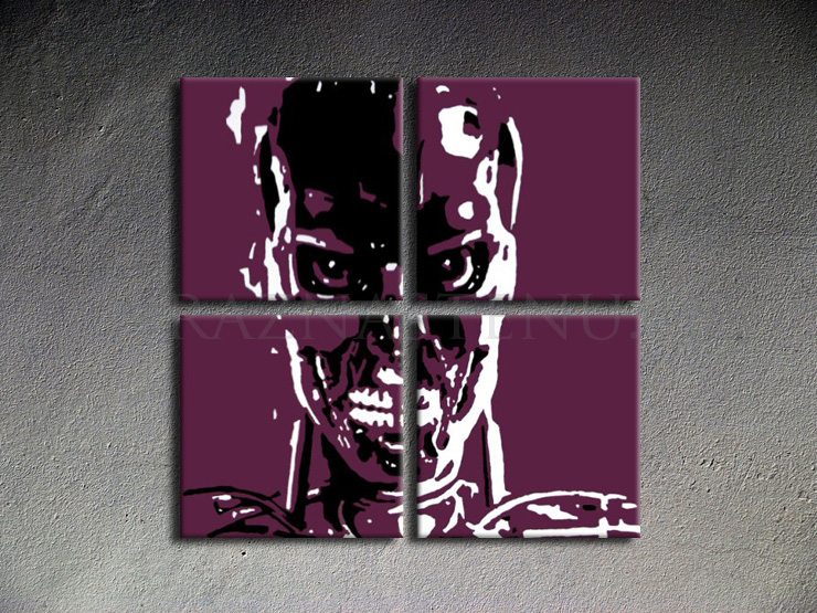 Malovaný POP ART obraz na stěnu TERMINATOR 