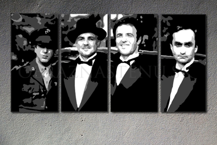 Malovaný POP ART obraz na stěnu Corleone Family 