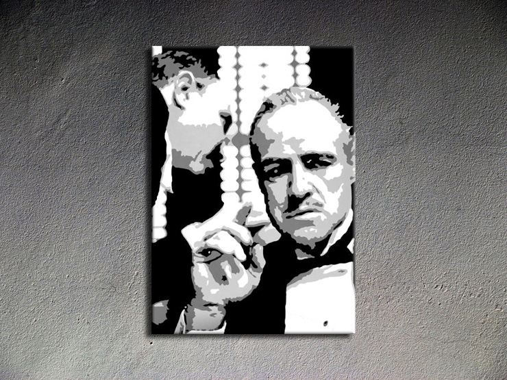 Malovaný POP ART obraz na stěnu GODFATHER