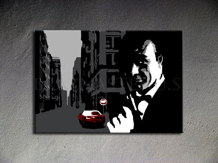 Malovaný POP ART obraz na stěnu James Bond