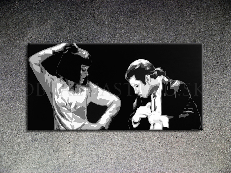 Malovaný POP ART obraz na stěnu Pulp Fiction