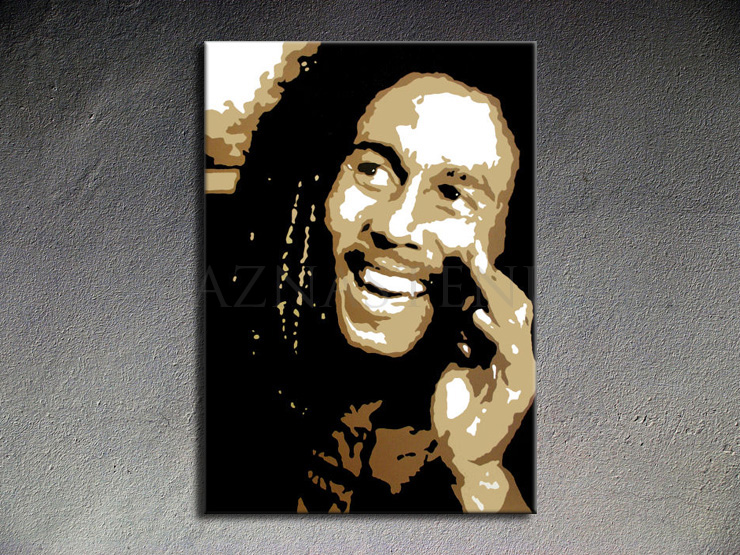 Malovaný POP ART obraz na stěnu Bob Marley