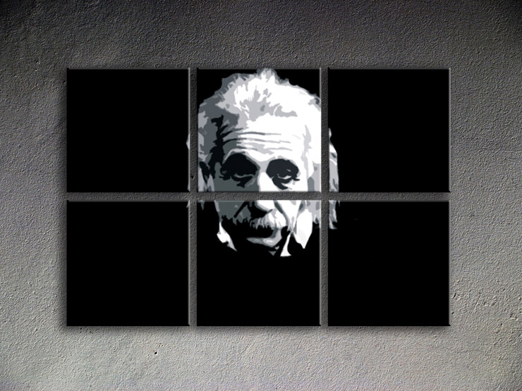 Malovaný POP ART obraz na stěnu Albert Einstein