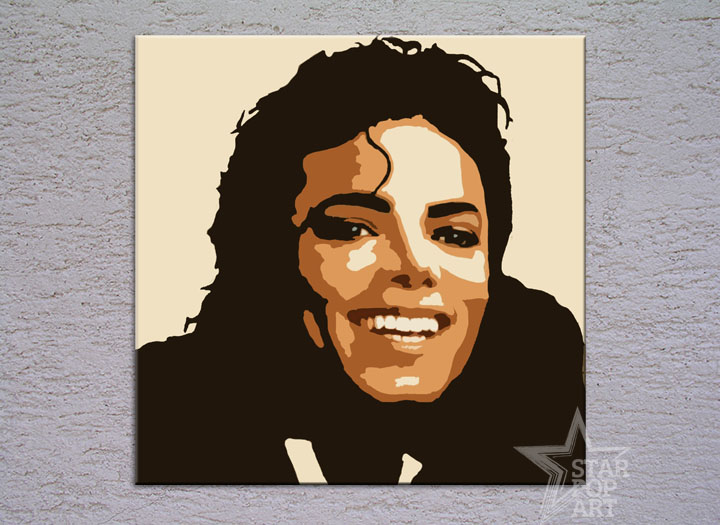 Malovaný POP ART obraz na stěnu Michael Jackson