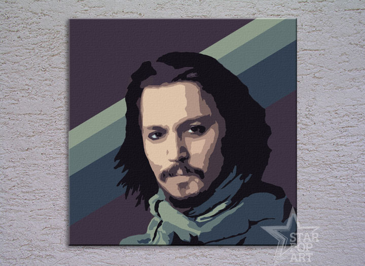 Malovaný POP ART obraz na stěnu Johnny Depp