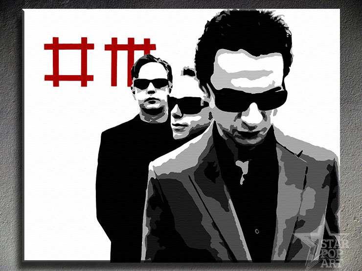 Malovaný POP ART obraz na stěnu Depeche Mode