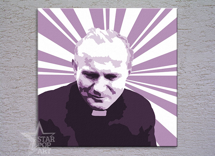 Malovaný POP ART obraz na stěnu JAN PAVOL II.