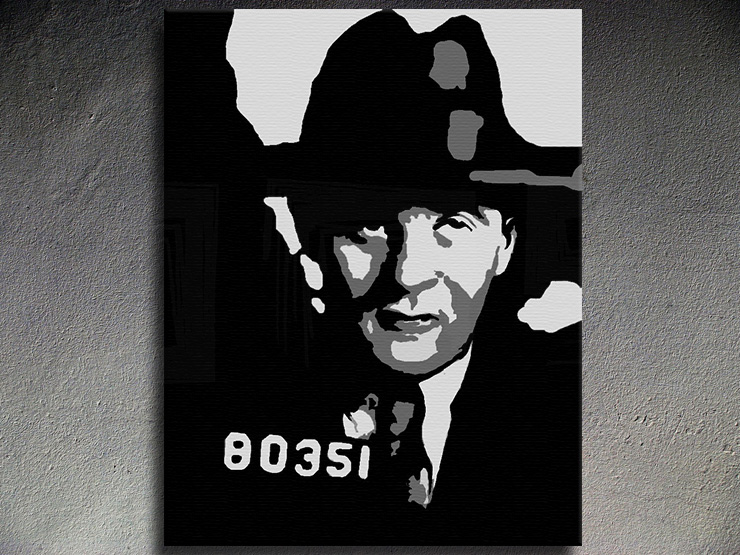 Malovaný POP ART obraz na stěnu Bugsy Siegel 1 dílný