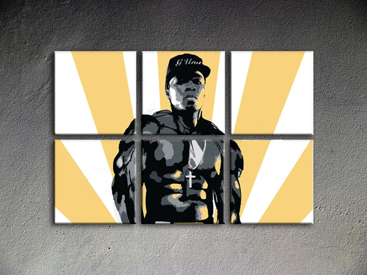 Malovaný POP ART obraz na stěnu 50 cent