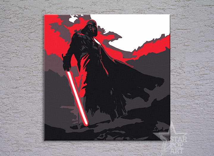 Malovaný POP ART obraz na stěnu STAR WARS - Darth Vader