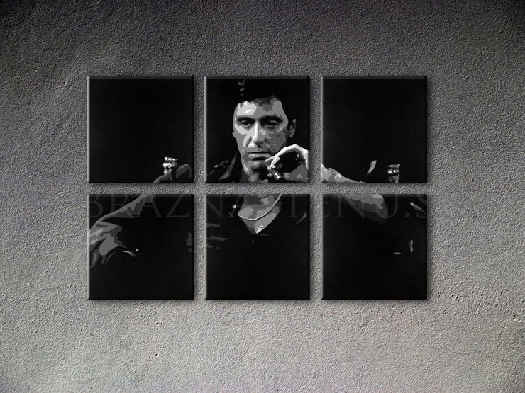 Malovaný POP ART obraz na stěnu SCARFACE-AL PACINO 